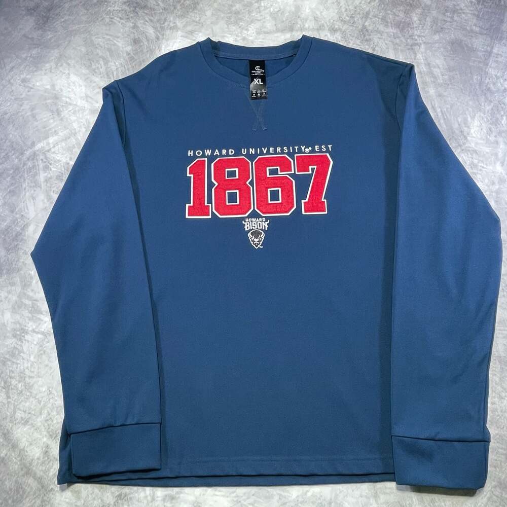 Collegiate Luxe Howard University Est 1867 Bison Long Sleeve Shirt Blue XL